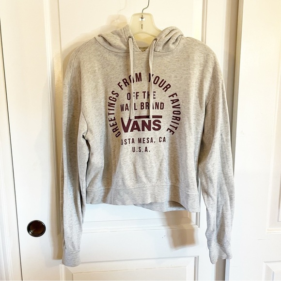 Vans Tops - Vans Gray Hoodie with Maroon Logo